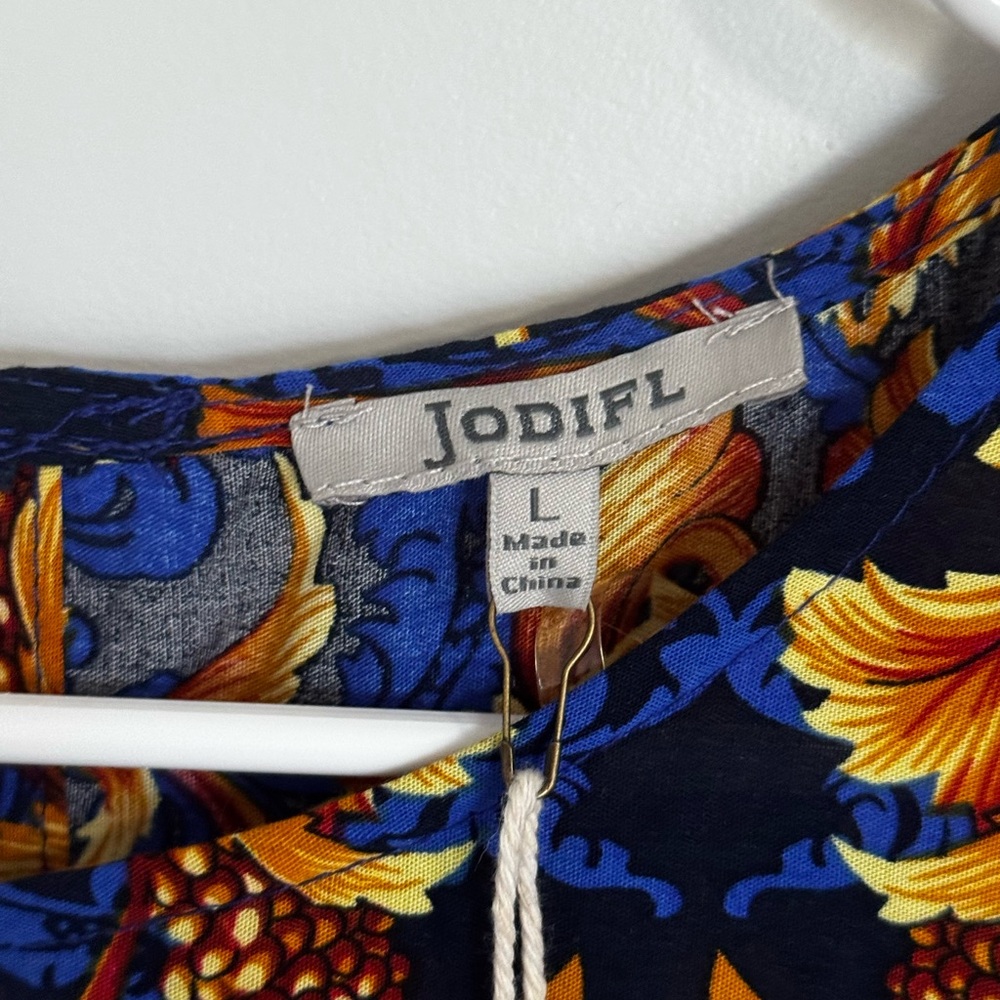 JODIFL “Sarah” Navy Floral Baby Doll Dress - Picture 2 of 10